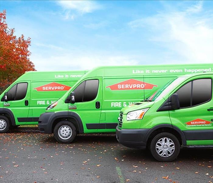 Our SERVPRO vehicles are lined up and ready to go!