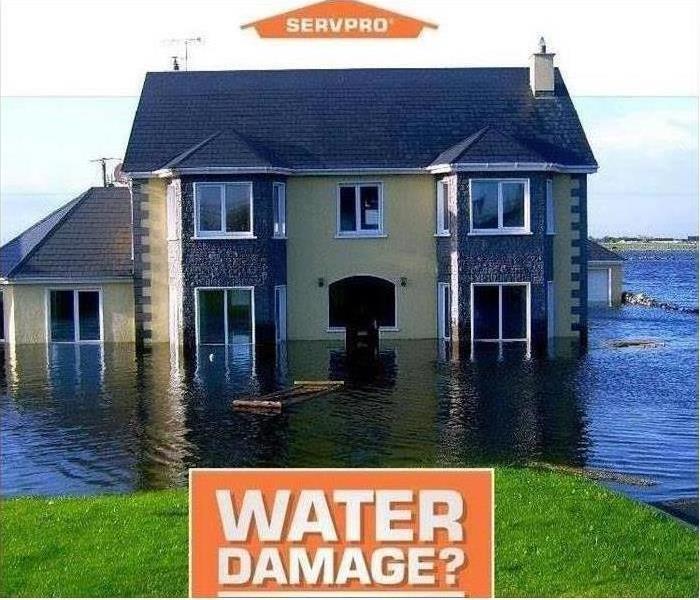 A house is flooded on the inside.